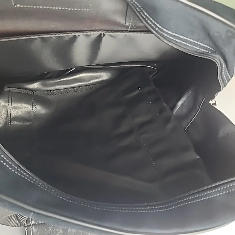 Kenneth Cole Duffel Bag Black New With Tags Faux Suede Travel Weekender Carryon